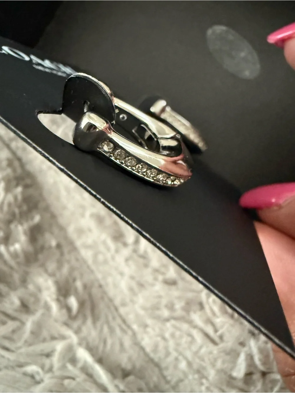 Coach Silver-Tone Signature Hoop Earrings